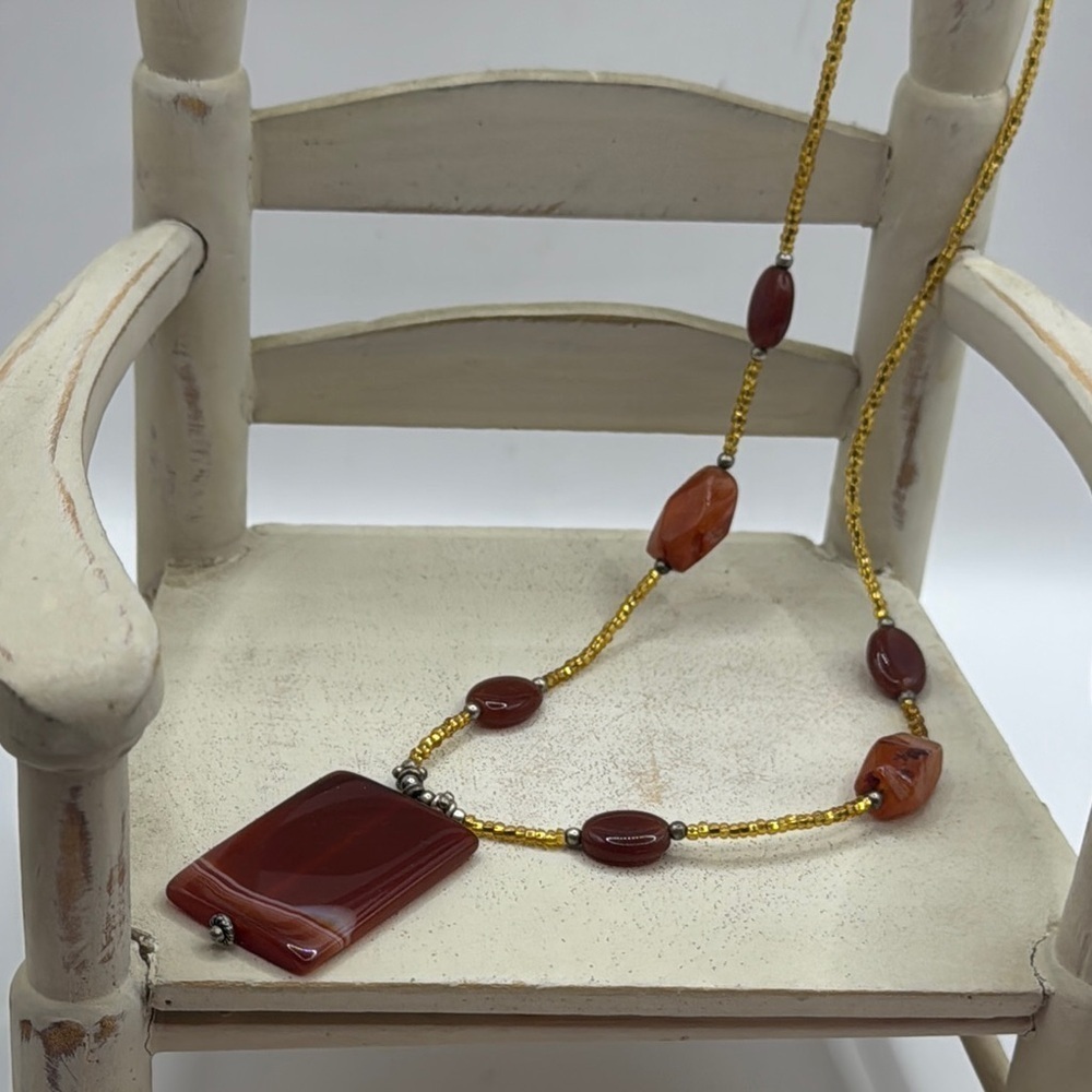Elegant Brown Beaded Necklace